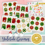 Yuletide Gnomes Watercolor Ephemera Tags Digital Paper LPB3045C