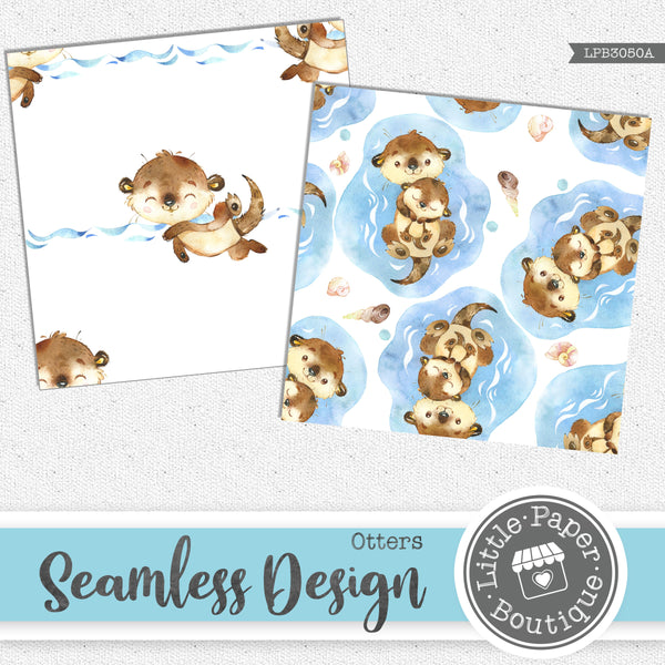 Otters Seamless Digital Paper LPB3050A