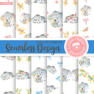 Baby Elephants Seamless Digital Paper LPB3058A