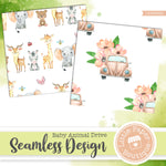 Baby Animal Drive Seamless Digital Paper LPB3059A
