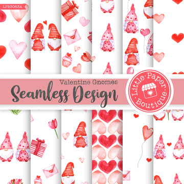 Valentine Gnomes Seamless Digital Paper LPB3063A