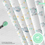 Baby Elephant Mint Seamless Digital Paper LPB3074A