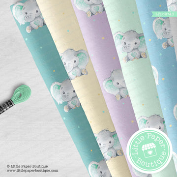 Baby Elephant Mint Seamless Digital Paper LPB3074B