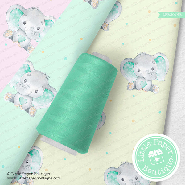 Baby Elephant Mint Seamless Digital Paper LPB3074B