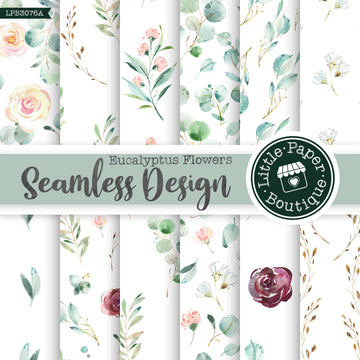 Eucalyptus Flowers Seamless Digital Paper LPB3076A