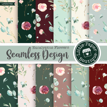 Eucalyptus Flowers Seamless Digital Paper LPB3076B