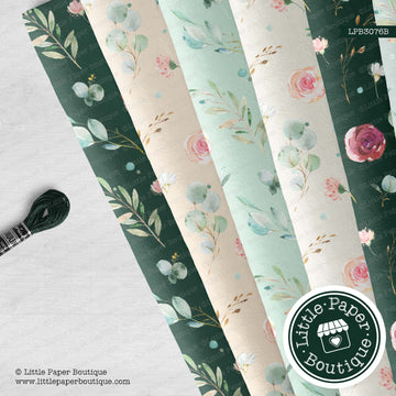 Eucalyptus Flowers Seamless Digital Paper LPB3076B