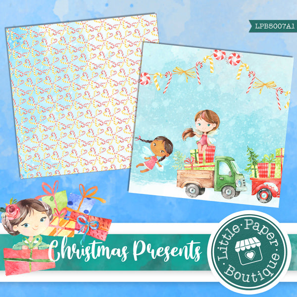 Christmas Presents Watercolor Digital Paper LPB5007A1