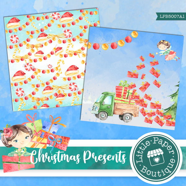 Christmas Presents Watercolor Digital Paper LPB5007A1