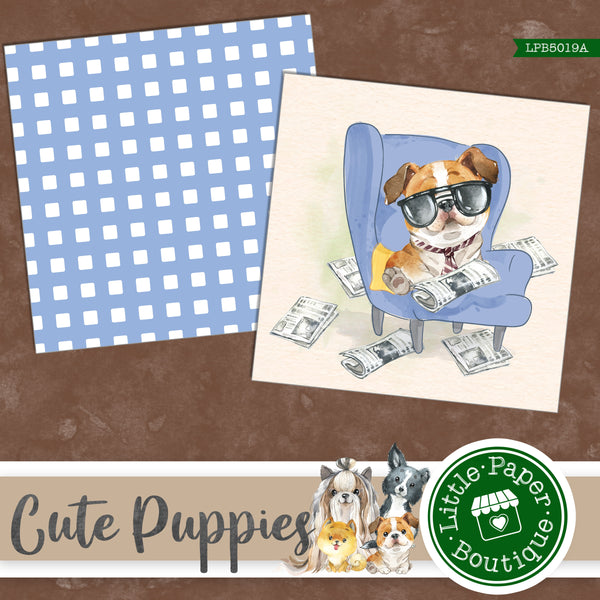 Cute Puppies Digital Paper LPB5019A