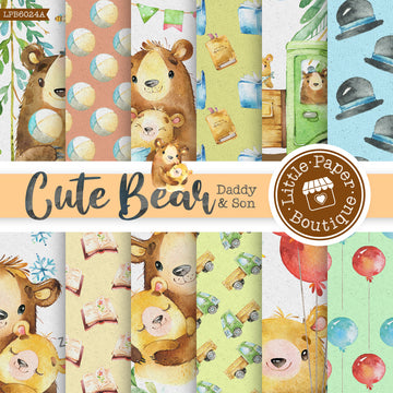 Bear Daddy and Son Digital Paper LPB6024A