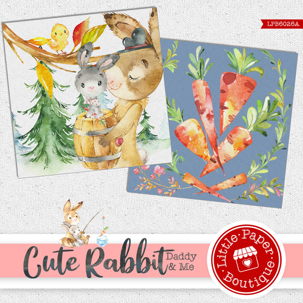 Cute Rabbit Daddy and Me Digital Paper LPB6026A