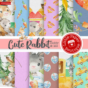 Cute Rabbit Daddy and Me Digital Paper LPB6026A