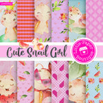 Snail Girl Digital Paper LPB6034A