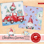 Christmas Gnomes Yeti Digital Paper LPB6039A