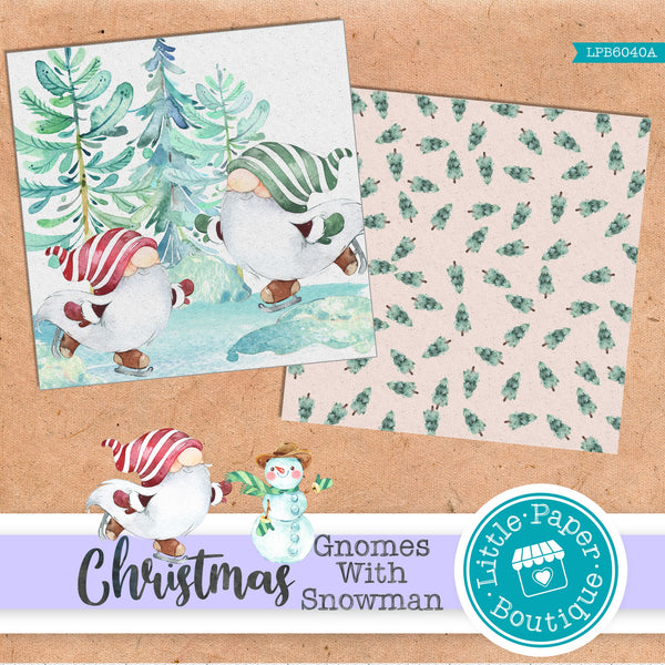 Christmas Gnomes Snowmen Digital Paper LPB6040A