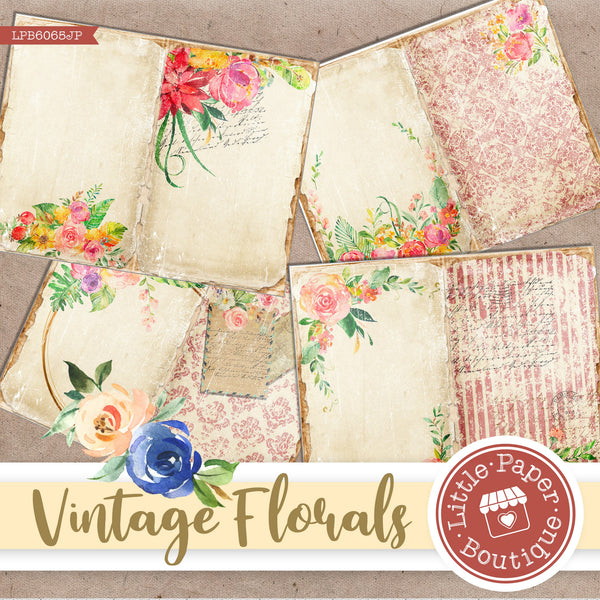 Vintage Florals Digital Junk Journals Letter Size Digital Paper LPB6065JP