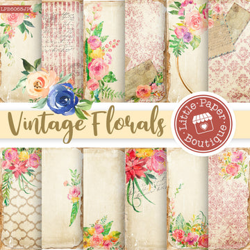 Vintage Florals Digital Junk Journals Letter Size Digital Paper LPB6065JP