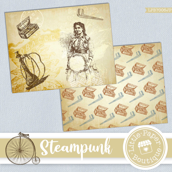 Steampunk Digital Junk Journals Letter Size Digital Paper LPB7006JP