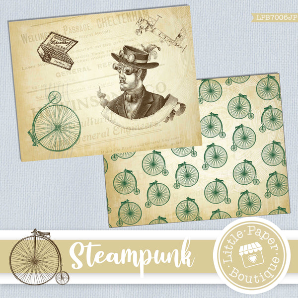 Steampunk Digital Junk Journals Letter Size Digital Paper LPB7006JP