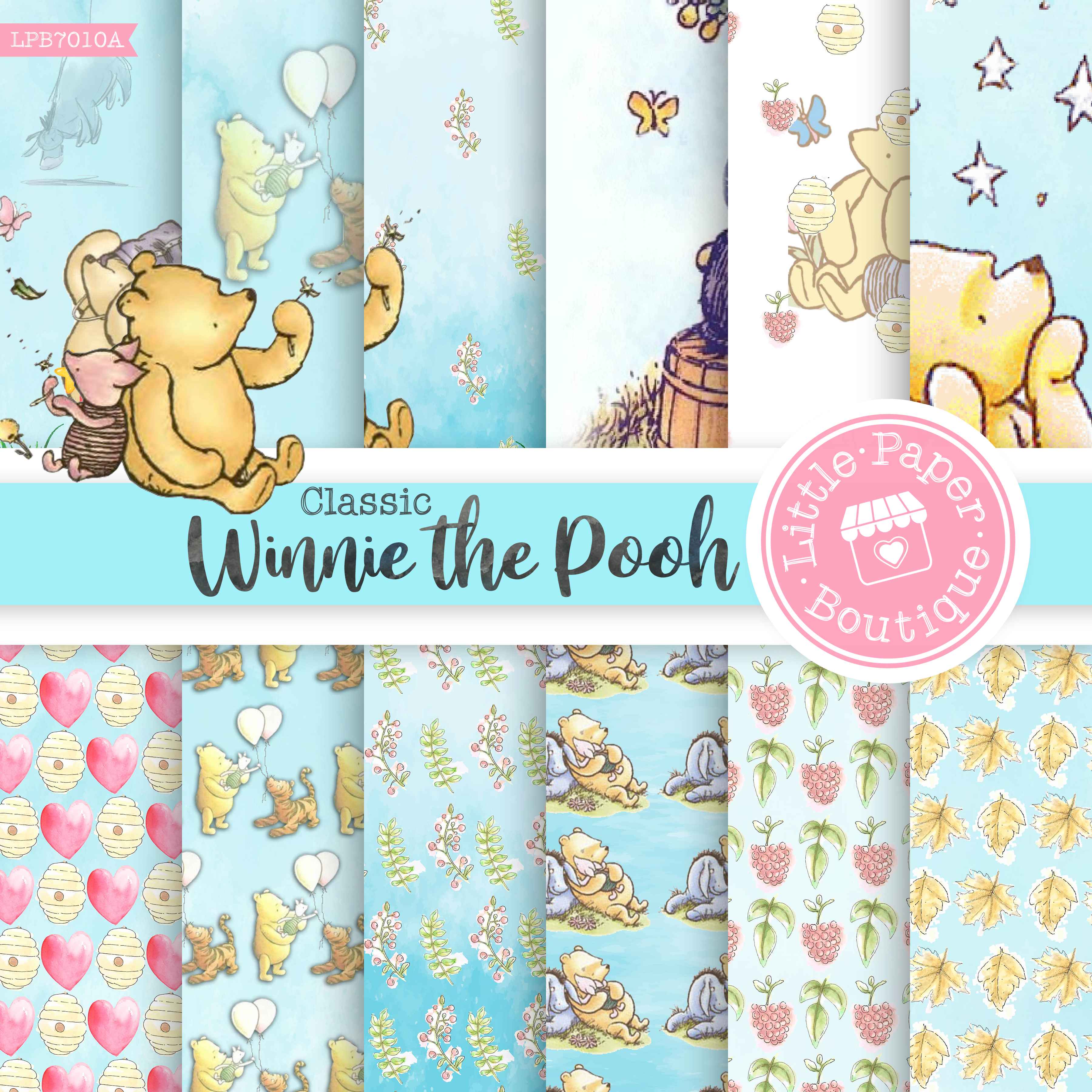 18 Winnie The Pooh Digital Paper, Winnie The Pooh Scrapbook