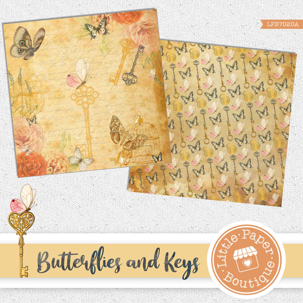 Butterflies and Keys Digital Paper LPB7020A