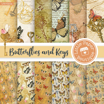 Butterflies and Keys Digital Paper LPB7020A