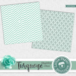 Shabby Chic Turquoise Digital Paper LPB7022A