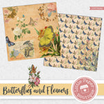 Butterflies and Flowers Digital Paper LPB7024A