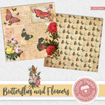 Butterflies and Flowers Digital Paper LPB7024A