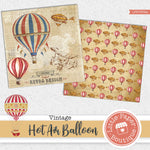 Vintage Hot Air Balloon Digital Paper LPB7034A