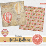 Vintage Hot Air Balloon Digital Paper LPB7034A