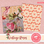 Vintage Roses Letter Size Digital Paper LPB8008A4