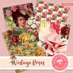 Vintage Roses Letter Size Digital Paper LPB8008A4