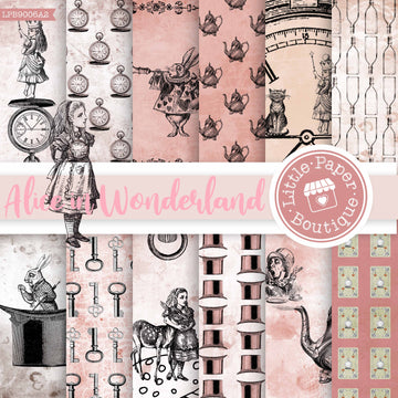 Alice in Wonderland (Light Pink) Digital Paper LPB9006A2