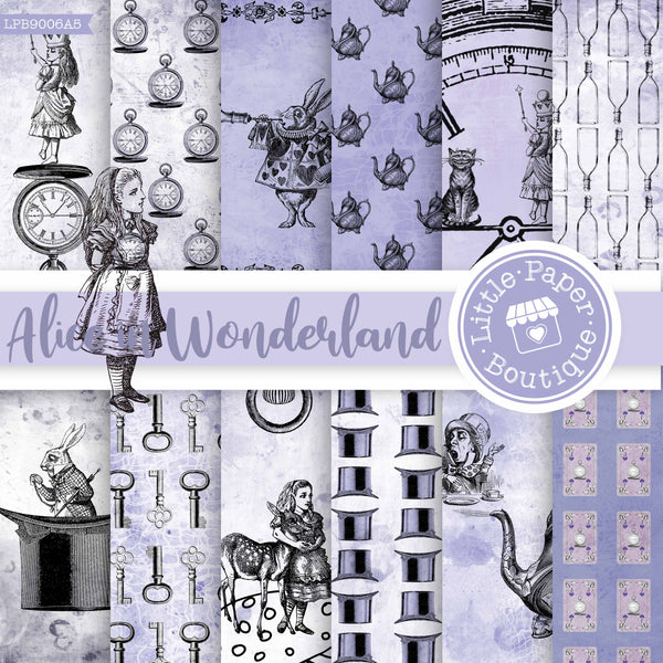 Alice in Wonderland (Lavender) Digital Paper LPB9006A5