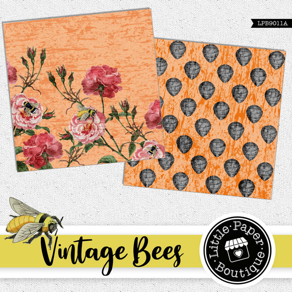 Vintage Bees Digital Paper LPB9011A