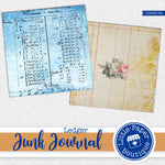 Junk Journal Ledger Digital Paper LPB9013A