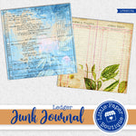 Junk Journal Ledger Digital Paper LPB9013A