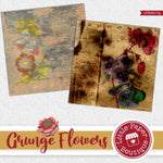 Grunge Flowers Digital Paper LPB9017A