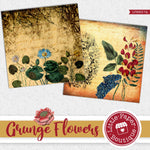 Grunge Flowers Digital Paper LPB9017A