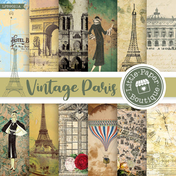 Vintage Paris Digital Paper LPB9021A