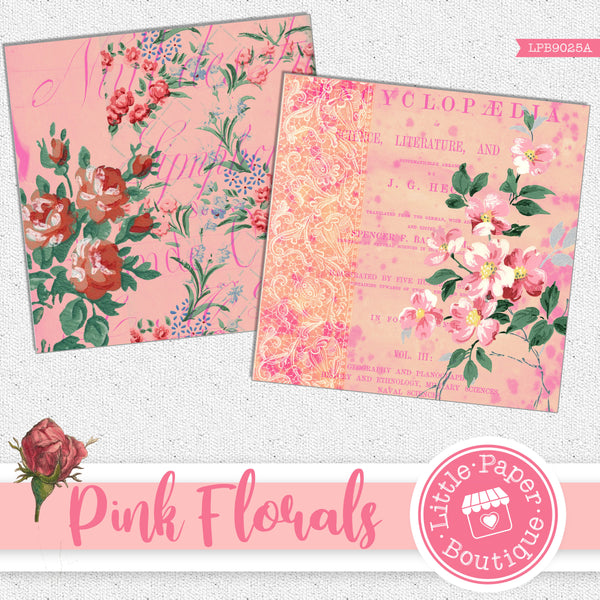 Pink Florals Digital Paper LPB9025A