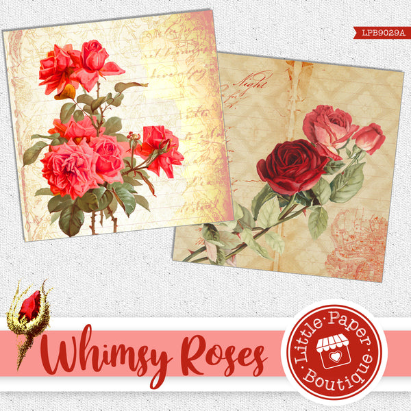 Whimsy Roses Digital Paper LPB9029A