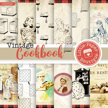 Vintage Cookbook Digital Paper LPB9032A