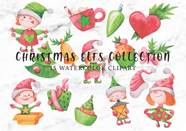 Christmas Elfs Digital Clipart CA019