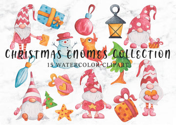Christmas Gnomes Digital Clipart CA018