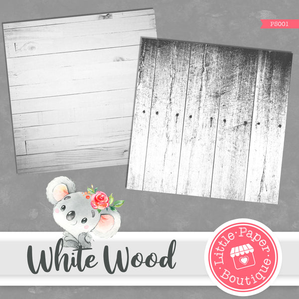 White Wood Digital Paper PS001B