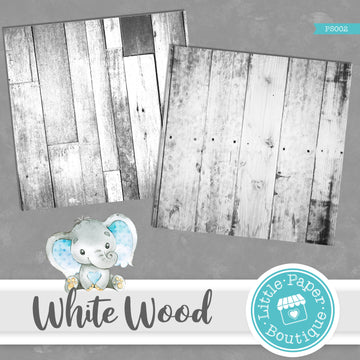 White Rustic Wood Digital Paper PS002B