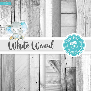 White Rustic Wood Digital Paper PS002B